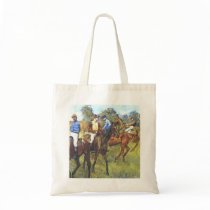 Edgar Degas - Race Horses Jockey Trees Rennpferde Canvas Bag