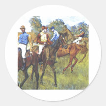 Edgar Degas - Race Horses Jockey Trees Rennpferde Round Sticker