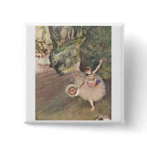 Edgar Degas Star of Ballet w/ Flowers 1878 pastel Pinback Button