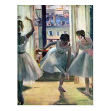 Edgar Degas - Three dancers in a practice room Post Cards