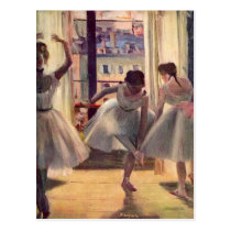 Edgar Degas - Three dancers in a practice room postcards