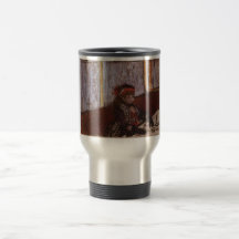 Edgar Degas - Woman in Cafe 1877 Hat Plaid Coffee Coffee Mug