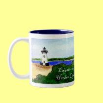 Edgartown Harbor Light Mug (Text) by donnabellas Edgartown Harbor Light Mug (Text)