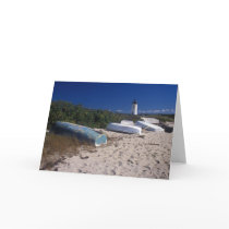 Edgartown Lighthouse and Boats Greeting Card