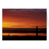 Edgartown Lighthouse at dawn, Martha's Vineyard Card