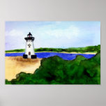 Edgartown Lighthouse Poster-Martha's Vineyard