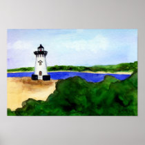 Edgartown Lighthouse Poster-Martha's Vineyard