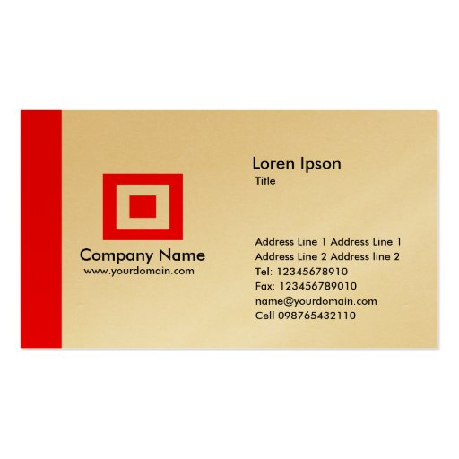 Edge Gold - Red Business Card (front side)