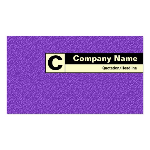 Edge Labeled Monogram - Violet Embossed Tex Business Cards (front side)
