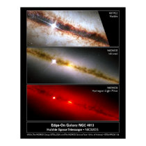 Edge-on Galaxy NGC 4013 Hubble Telescope posters