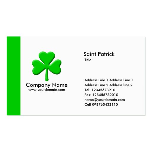 Edge Shamrock - Green Business Card Templates (front side)