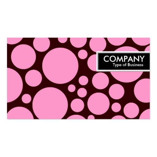 Edge Tag - Spotty - Pink on Dark Brown Business Card