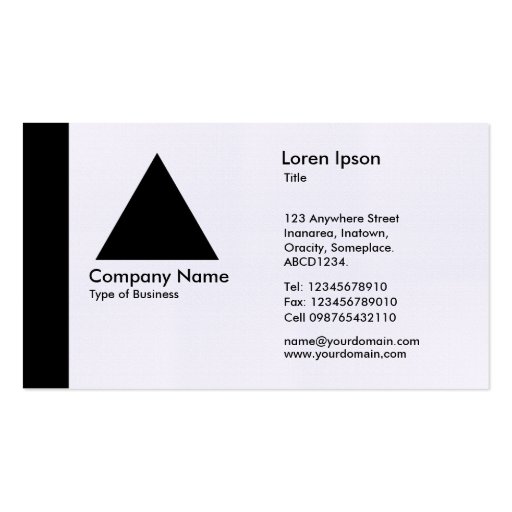Edge Triangle - Black Business Card Template (front side)