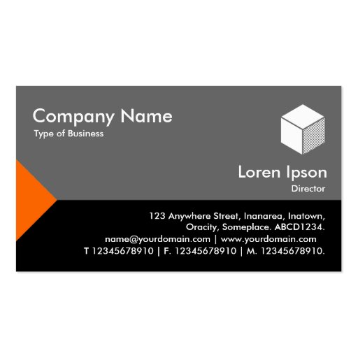 Edge Triangle III - Orange, Black with Gray Business Card (front side)