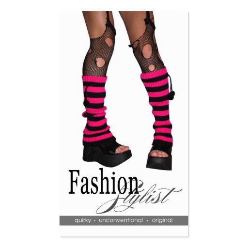 Edgy Funky Fashion Stylist Costume Design fuschia Business Card Templates (front side)