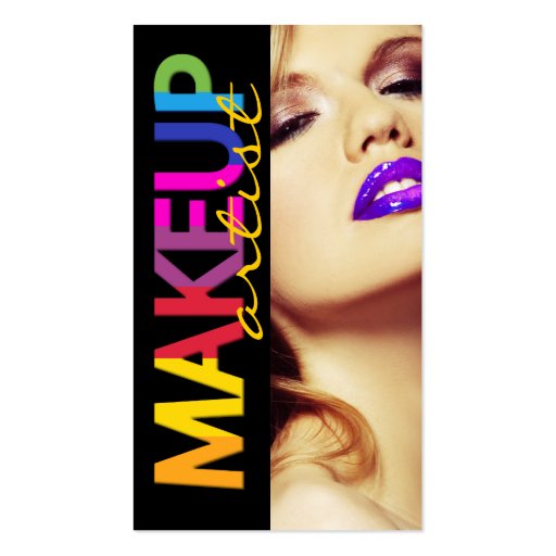 EDGY MAKEUP ARTIST BUSINESS CARD (front side)