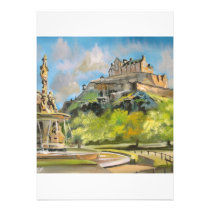 Edinburgh castle oil painting Gordon Bruce art invitations