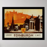 Edinburgh via LNER Rail Poster posters