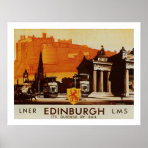 Edinburgh via LNER Rail Poster