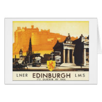 Edinburgh Vintage Travel Poster Greeting Cards