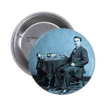 Edison and His Phonograph 1887 Pinback Button