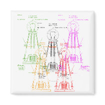 Edison light bulb refrigerator magnets