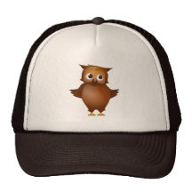 Editable Background - Cute Brown Owl Hats