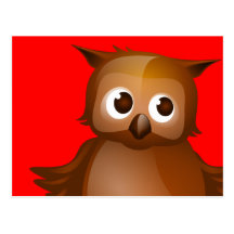 Editable Background - Cute Brown Owl Postcard