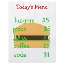 Editable simple burger themed menu custom flyer