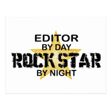Editor Rock Star by Night Postcard