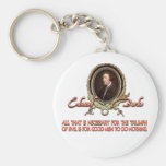 Edmund Burke Quote: Evil Triumphs Keychain