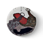 Edo Musashi saddle stirrup by Totoya, Hokkei Ukiyo buttons
