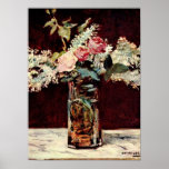 edouard Manet - Still lilacs and roses Print