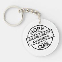 EDS Awareness Hope Cure Grunge Stamp Keychain