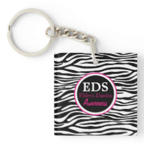 EDS Awareness Zebra Stripes Acrylic Keychain key chains