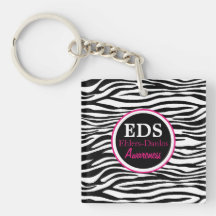 EDS Awareness Zebra Stripes Acrylic Keychain