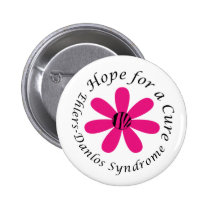 EDS Hope for a Cure Pink Flower Button buttons