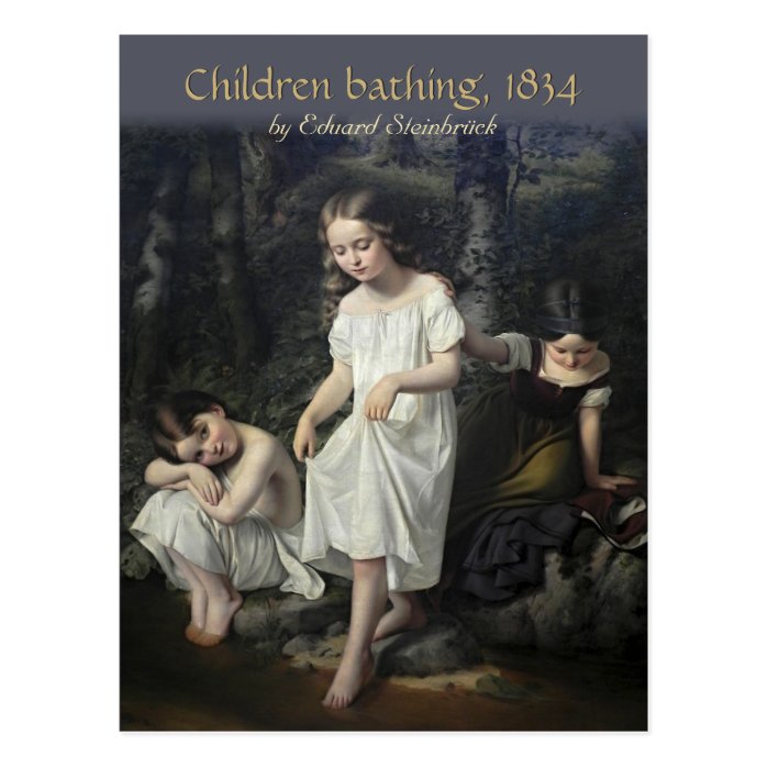 Eduard Steinbrück Children bathing CC0561 Postcard