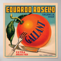 Eduardo Rosello Valencia Spain VIntage Crate Labe Posters