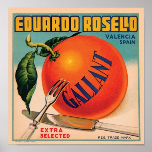 Eduardo Rosello Valencia Spain VIntage Crate Labe Posters
