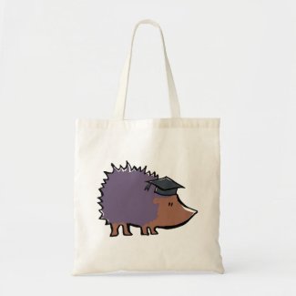 Educated Hedgehog tote bags