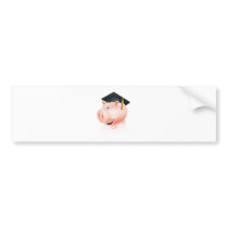 Education savings piggy bank bumper sticker