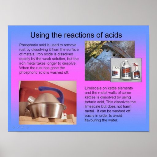 Education, Science, Using the reactions of acids Poster Zazzle
