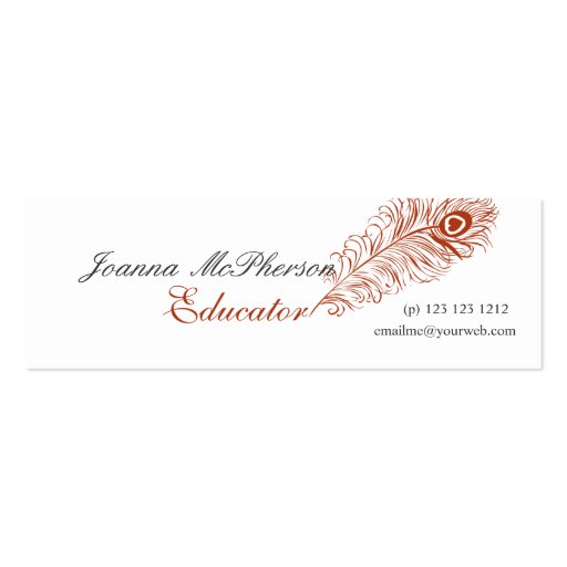 Educator  Feather Business Cards (front side)