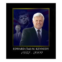 Edward Kennedy with Jack and Bobby posters