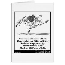 Edward Lear's Old Person of Ischia Limerick Card