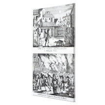 Edward Lowe and his companions setting fire Canvas Prints