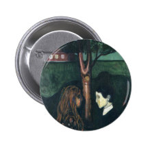 Edward Munch Art Painting Button