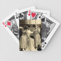 Edwardian Lady & Children Knitting Cards playing cards