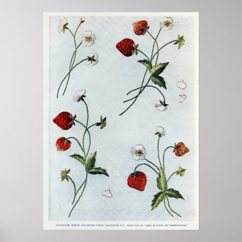 Edwardian Strawberries Poster print